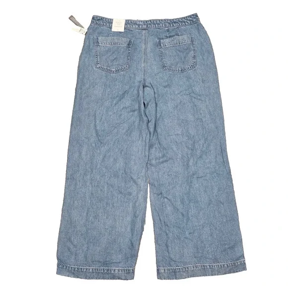 Talbots Wide Leg Trouser Jeans Y2K NWT Naomi Wash Sz 12 A004095 - Picture 12 of 12